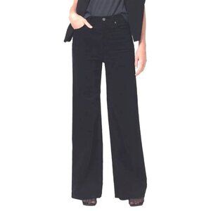 Citizens Of Humanity Paloma Baggy Corduroy Black High-Waist Wide-Leg Pants 25